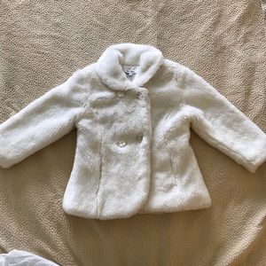 White faux fur jacket